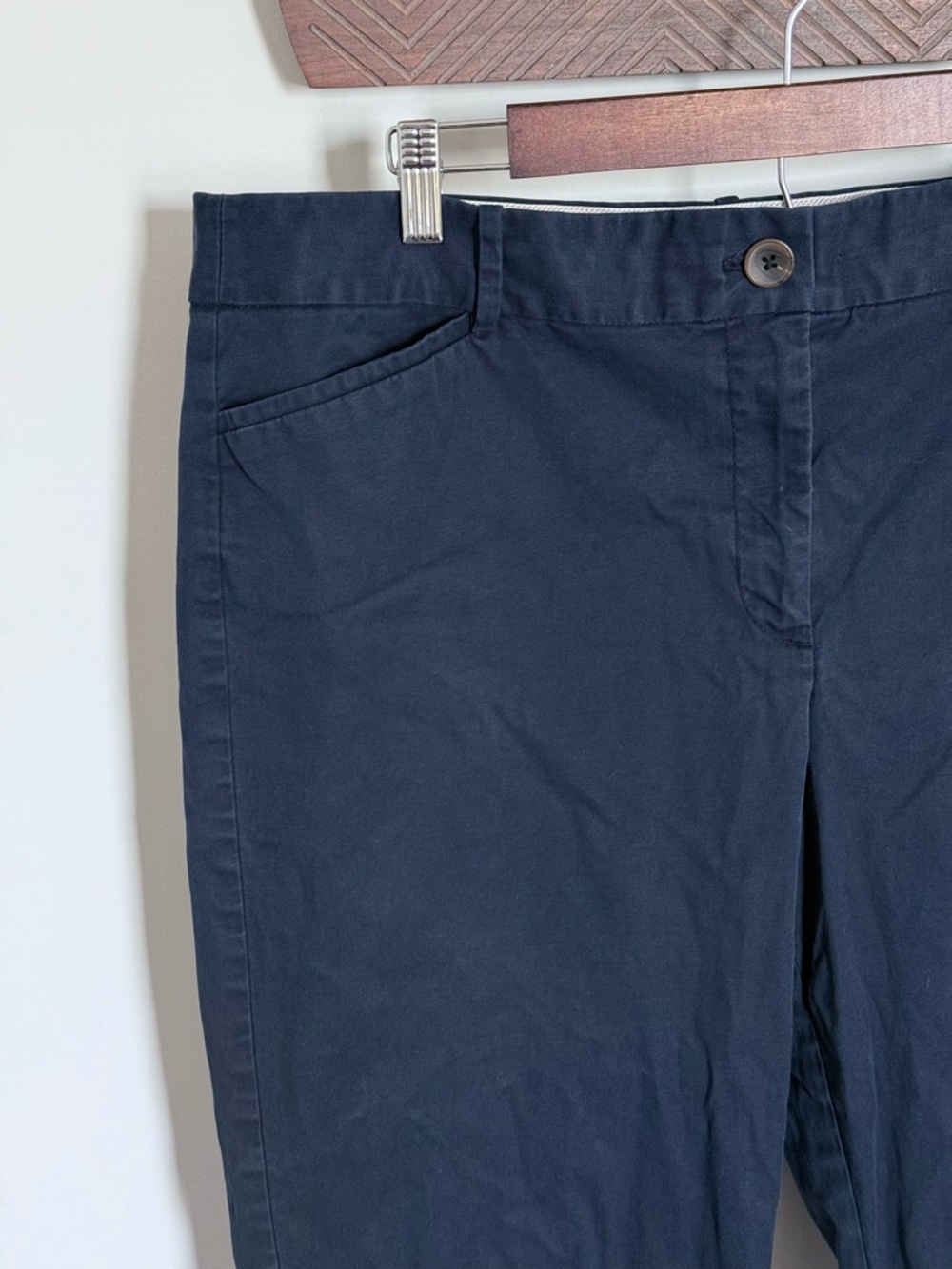 Talbots Navy Blue The Perfect Crop Pants High Rise Straight Leg Ankle Size 16 - Picture 4 of 11